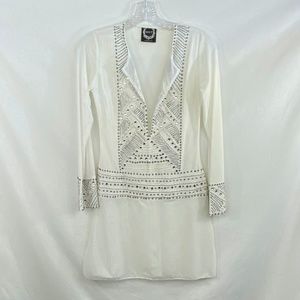 NWOT HOLT Miami White Embellished Coverup - S